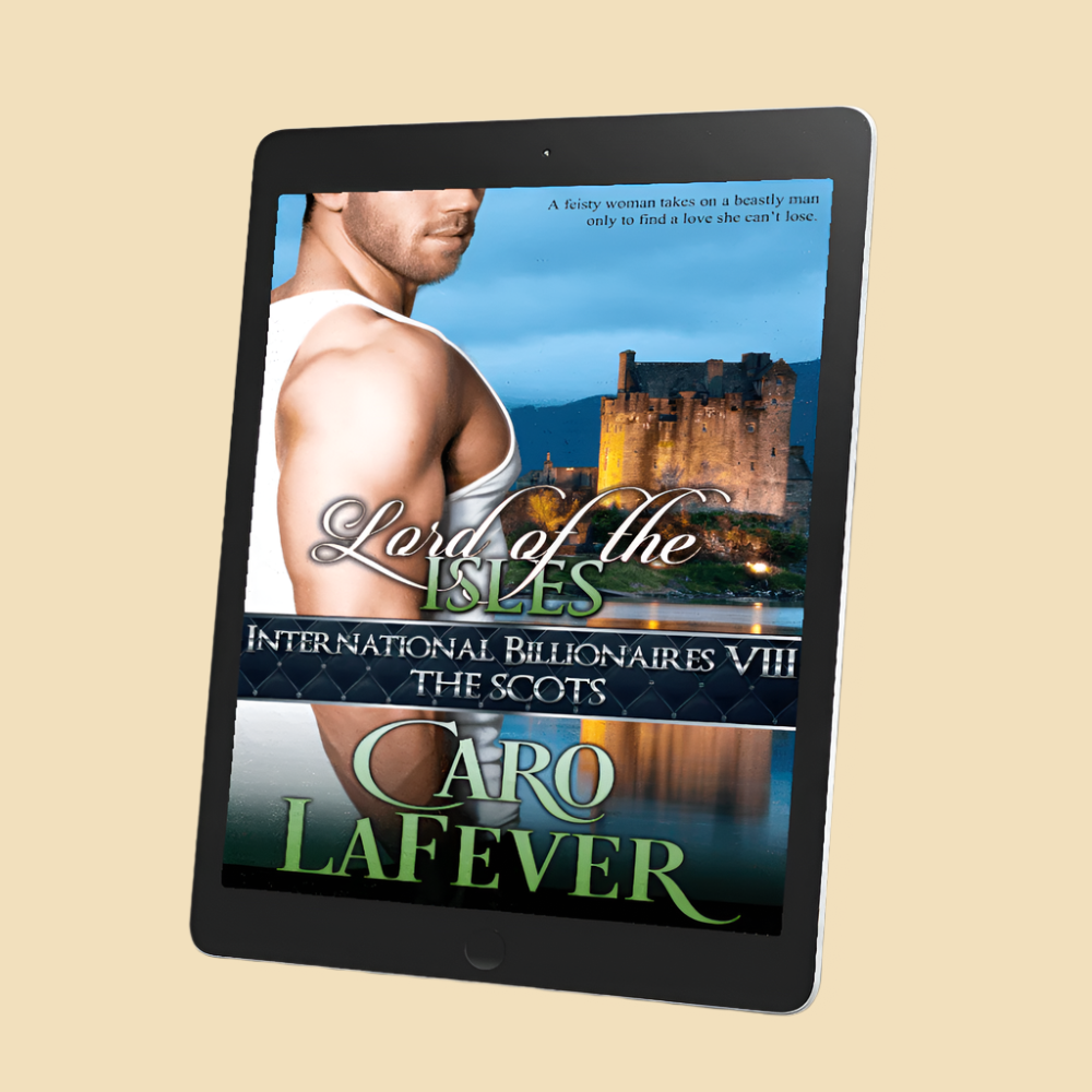 Billionaire contemporary romance, Beauty and the Beast, Handsome Scotsman standing in front of castle