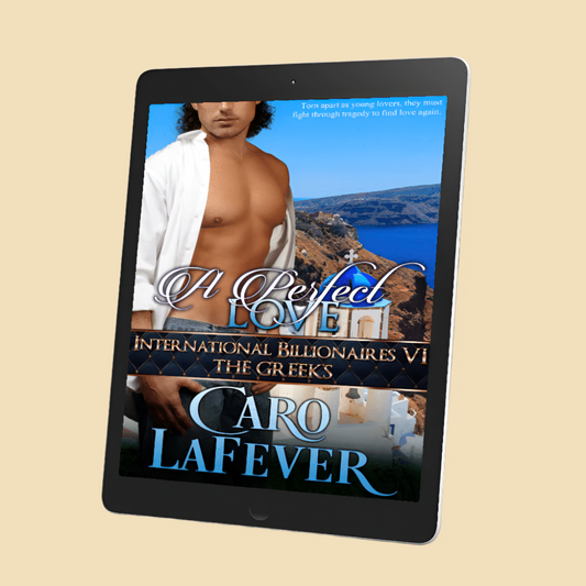 Billionaire contemporary romance, enemies to lovers, second chance at love, Handsome Greek man standing in front of Greek islands 